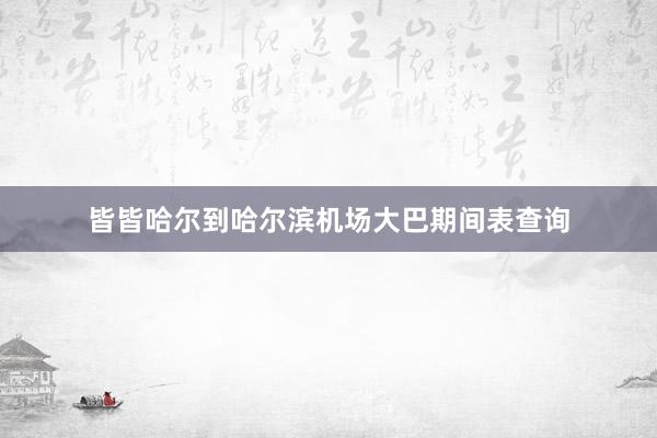 皆皆哈尔到哈尔滨机场大巴期间表查询