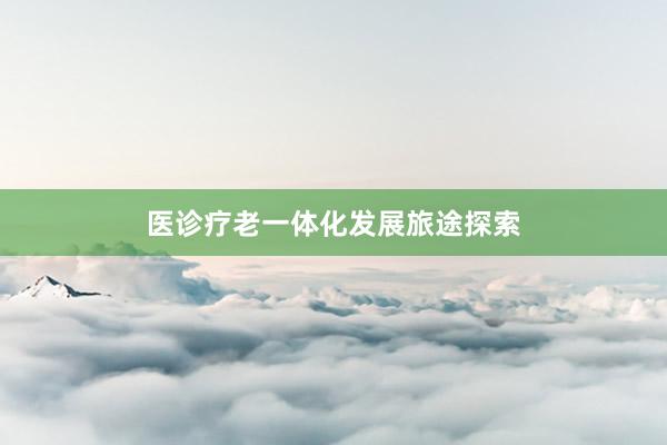 医诊疗老一体化发展旅途探索
